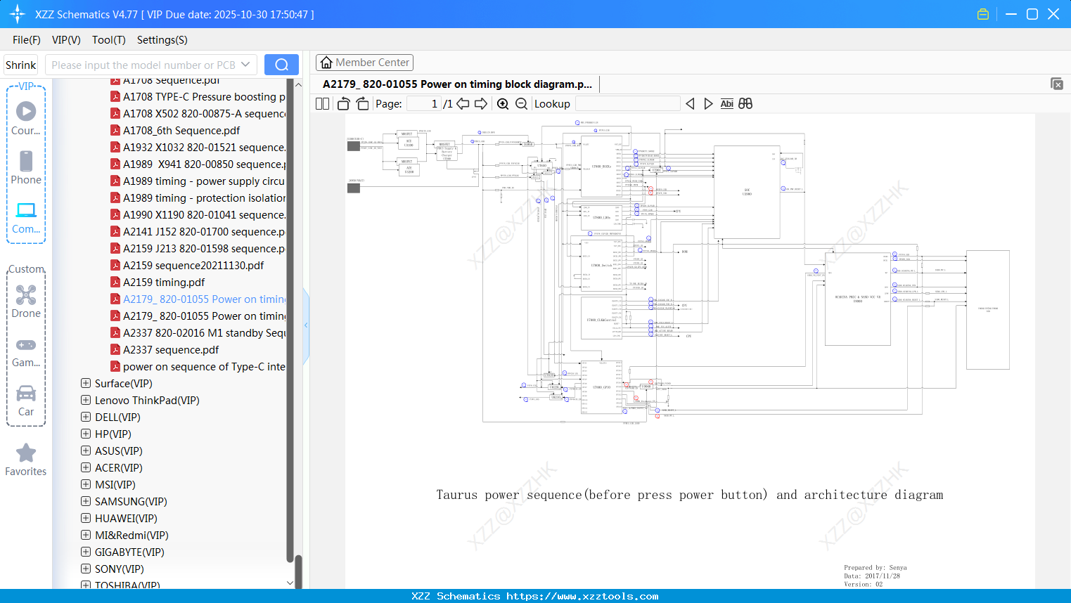 Laptop Apple A2179_ 820-01055 Power On Timing Block Diagram